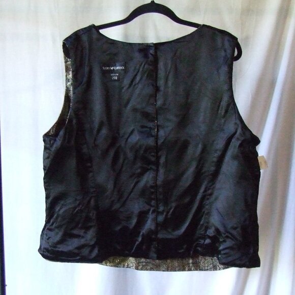 Scott McLintock blouse metallic plus size sleeveless top gold vintage sparkles - Picture 6 of 13